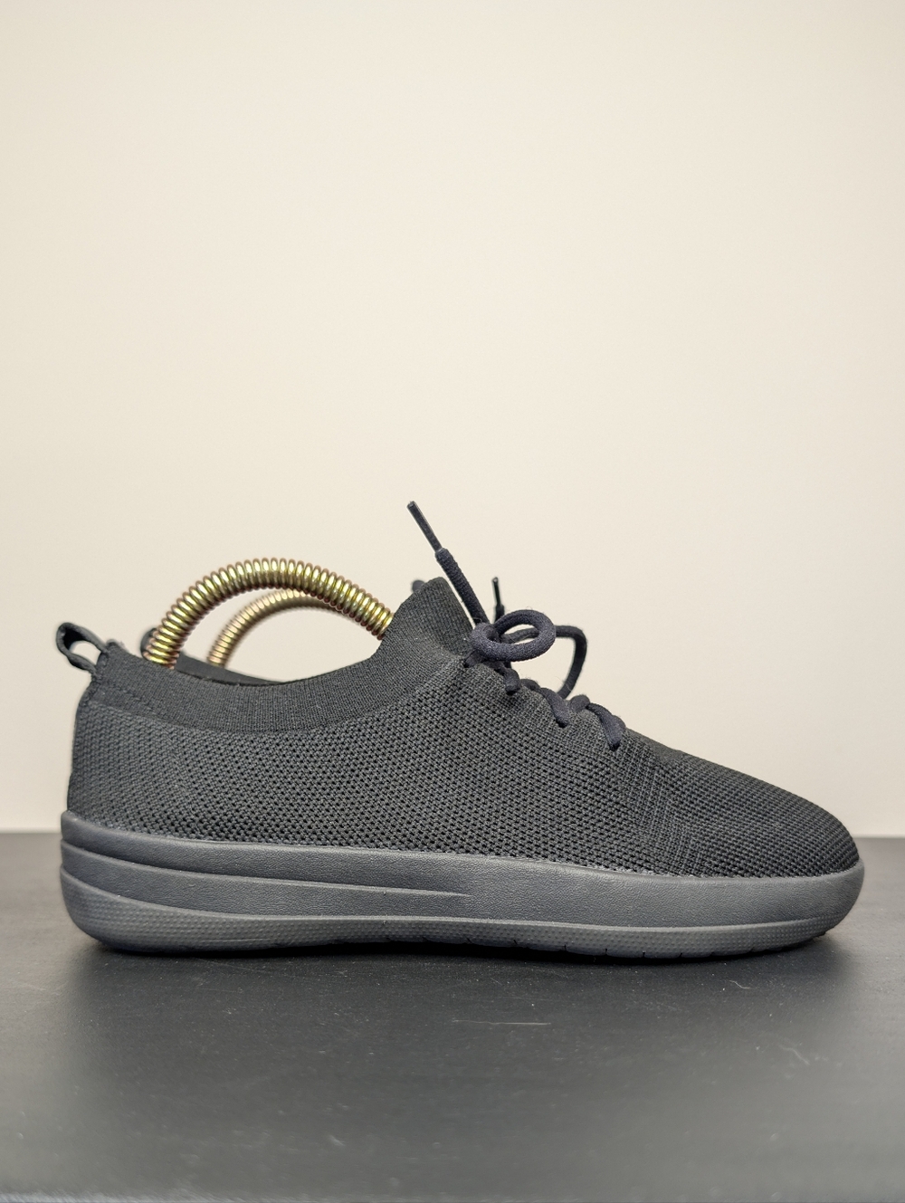 FitFlop F-Sporty UberKnit Nylon Black Comfort Sneaker Women's 6.5